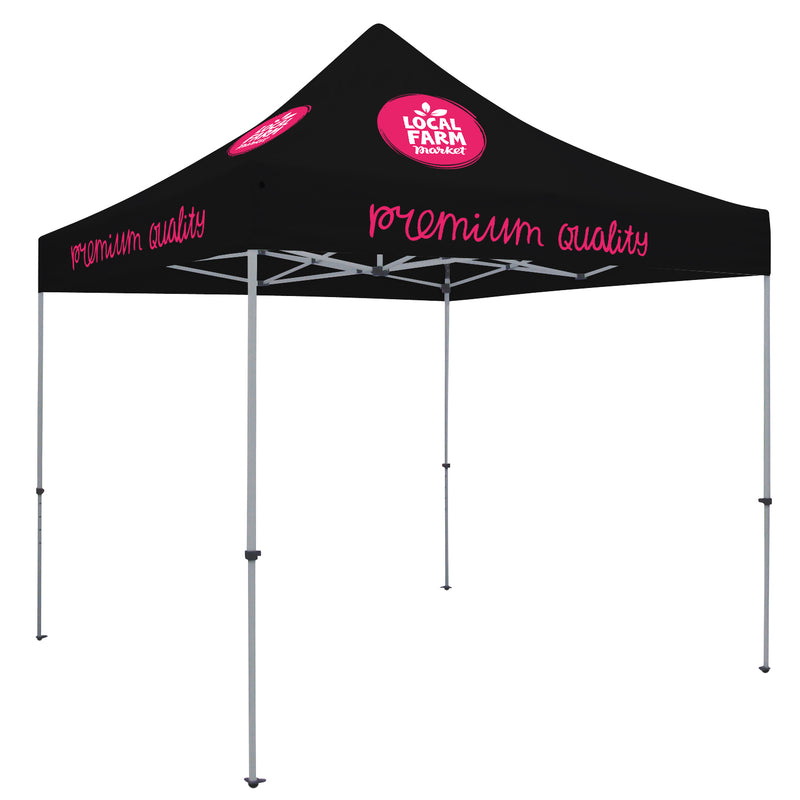 Deluxe Tent with 4 Imprints on Black Canopy