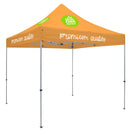 Deluxe Tent with 4 Imprints on Orange Canopy