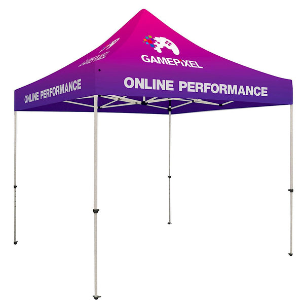 10' x 10' Standard Tent Kit with Custom Graphics Canopy and Steel Frame Construction, Full Color - Dye Sublimation