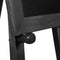 Close up of black easel with black chalkboard mounted on pegs EASEL-W-BLK