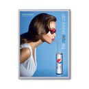 Full size image of thin style snap open poster frame in silver PF-M25-24-36