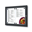 Black Menu Display Case, Indoor and Outdoor Use. Fits 2 pages