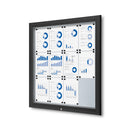 Black Outdoor Bulletin Board with Swing Door and Magnetic Board. Fits 12 pages. Size 41x42